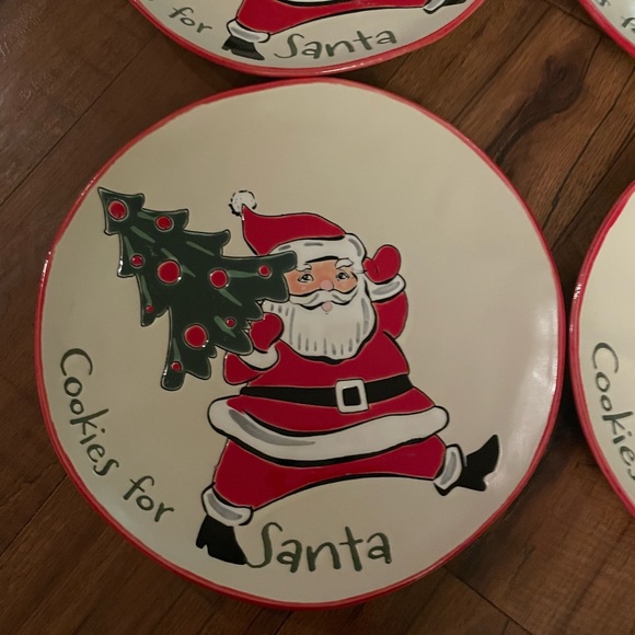 Eli + Ana set 4 cookies for Santa stoneware dinner plates - Picture 2 of 2